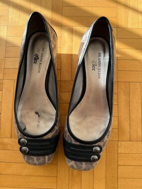 Anne Klein Snake-Print Ballet Flats with Black Trim